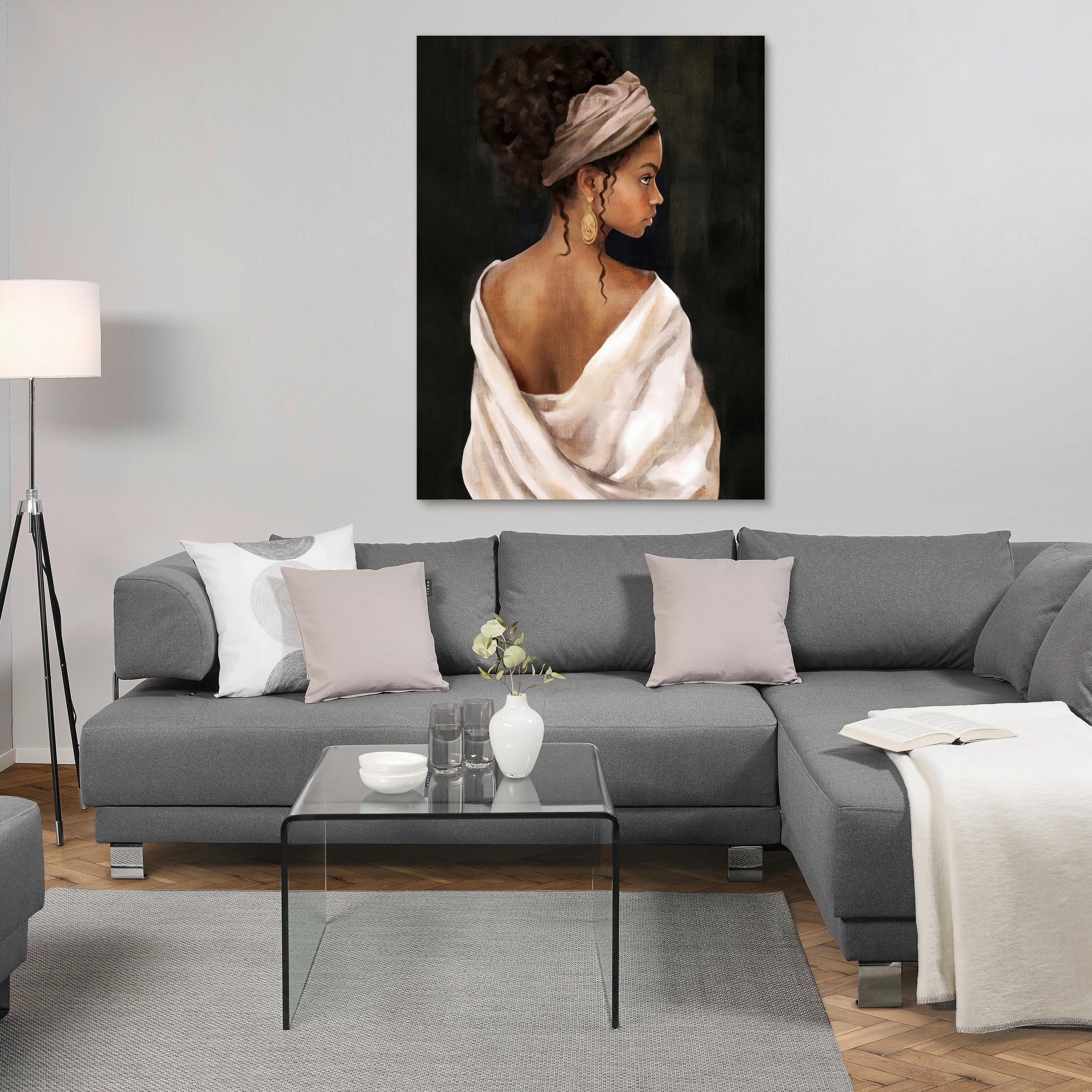 OLEJOMAĽBA, ľudia, 90/120 cm  - hnedá/čierna, Basics, drevo/textil (90/120cm) - Monee