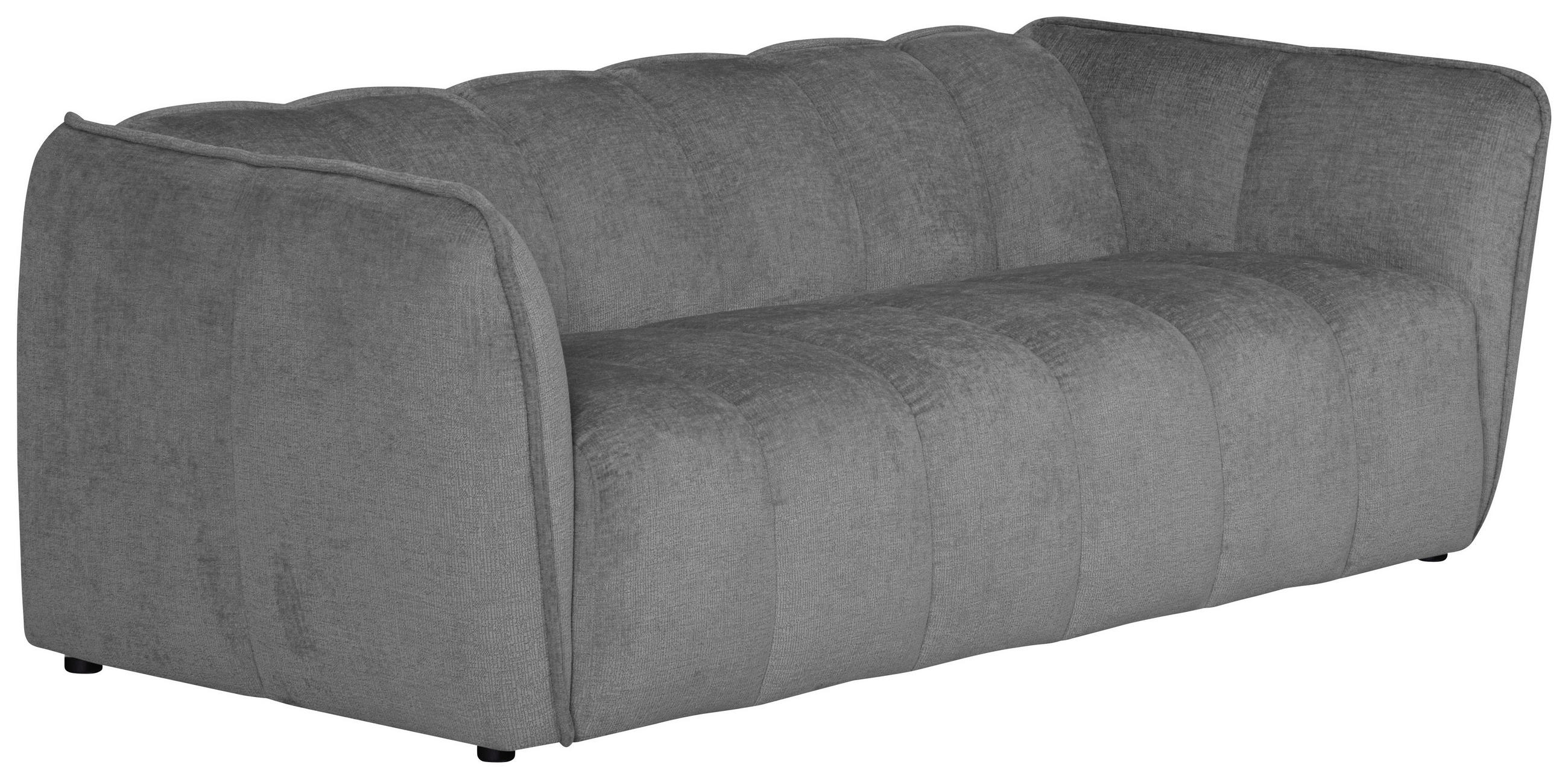 3-SITZER-SOFA LIVOLI in Chenille Hellgrau  - Hellgrau/Schwarz, Design, Kunststoff/Textil (217/70/94cm) - MID.YOU
