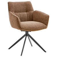 ARMLEHNSTUHL  in Eisen Webstoff  - Schwarz/Kupferfarben, Design, Textil/Metall (60/83,5/65cm) - Valdera