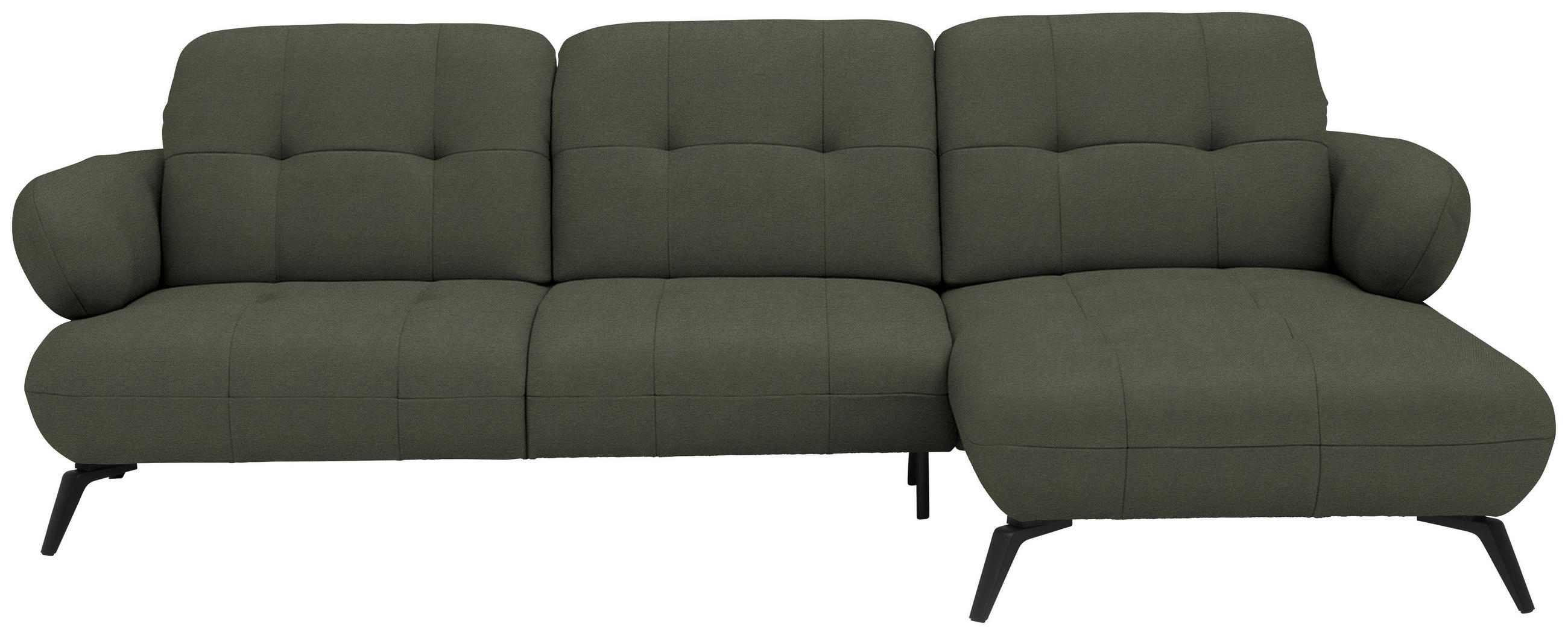 ECKSOFA  Flachgewebe Grün  - Schwarz/Grün, Design, Textil/Metall (282/189cm) - Novel