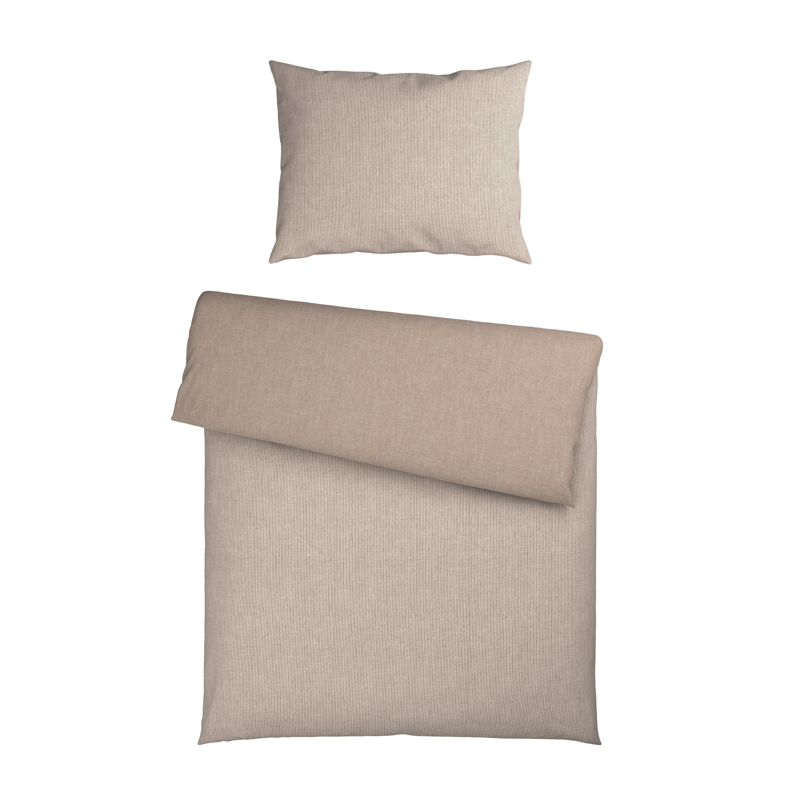 BETTWÄSCHE 2-teilig OLIF Flanell 140/200 cm  - Beige, Basics, Textil (140/200cm) - Marc O'Polo
