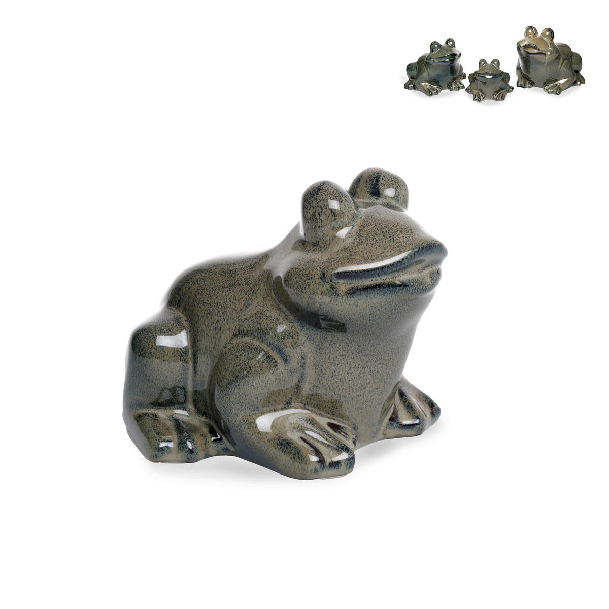 DEKOFROSCH - Dunkelgrau, LIFESTYLE, Keramik (16/15,5/13cm)