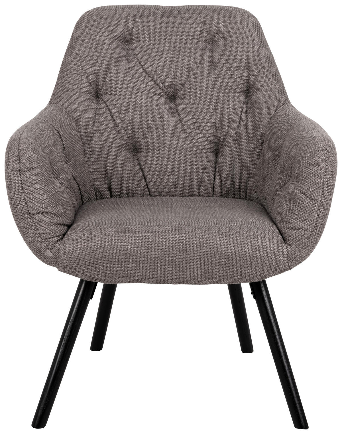 SESSEL Struktur Braun, Hellgrau    - Hellgrau/Schwarz, Design, Holz/Textil (70,5/87/67,5cm) - Livetastic