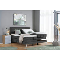 BOXSPRINGBETT 180/200 cm  in Dunkelgrau  - Chromfarben/Dunkelgrau, KONVENTIONELL, Kunststoff/Textil (180/200cm) - Voleo