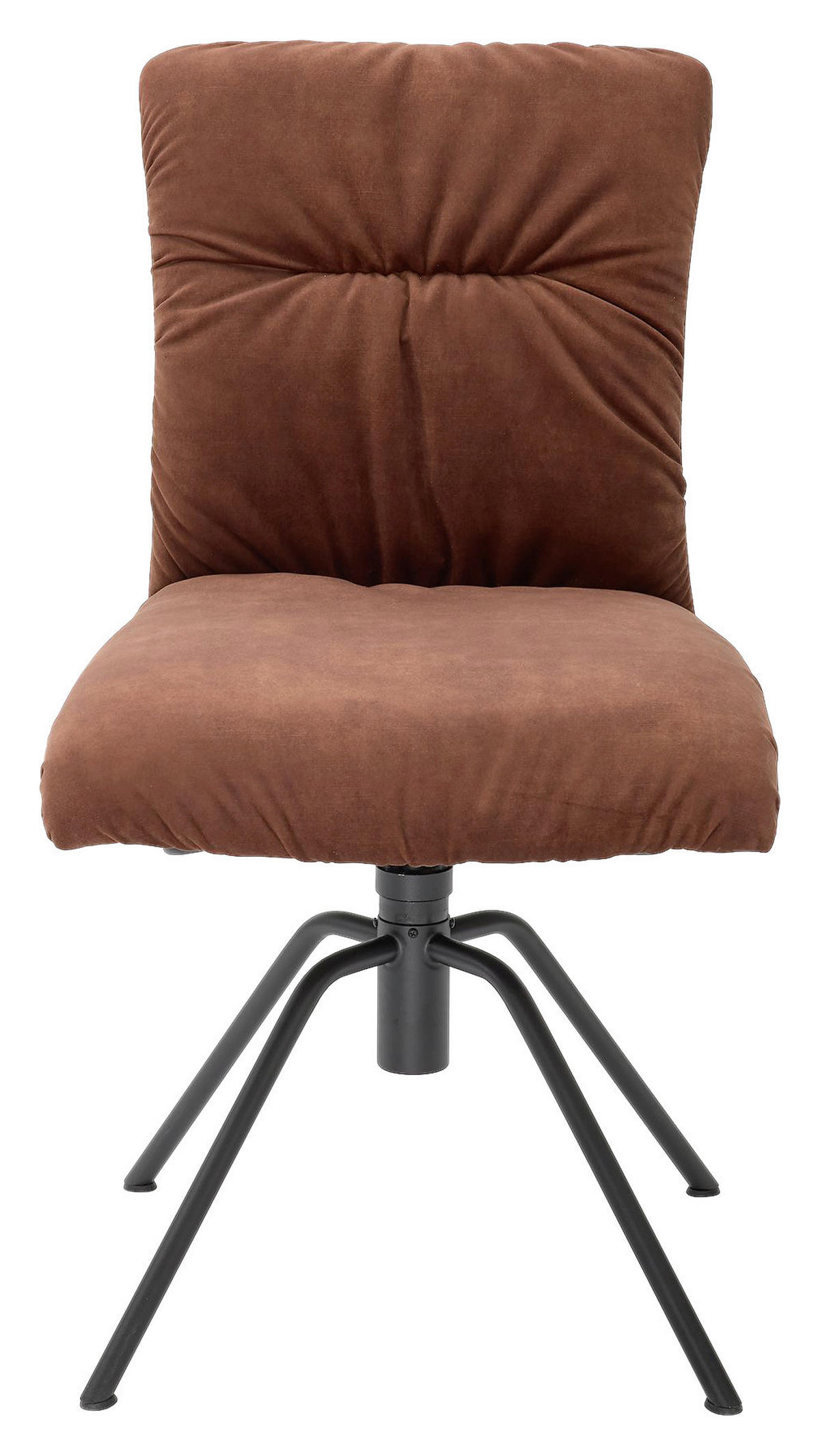 STUHL Velours Braun  - Schwarz/Braun, KONVENTIONELL, Textil/Metall (55/88/62cm) - Musterring