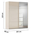 SCHWEBETÜRENSCHRANK  in Champagner  - Champagner, KONVENTIONELL, Glas/Holzwerkstoff (201/223/68cm) - Novel