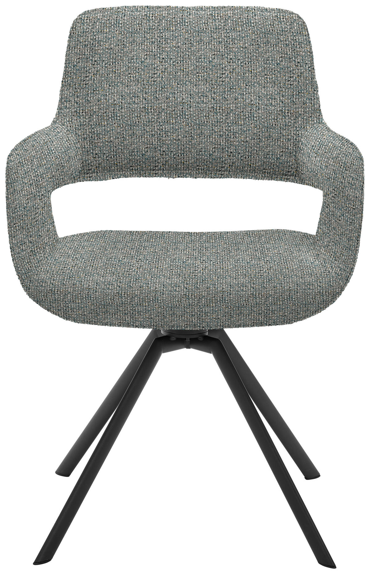 ARMLEHNSTUHL Stahl Struktur  - Anthrazit/Hellblau, Design, Textil/Metall (59/86/63cm) - Venjakob