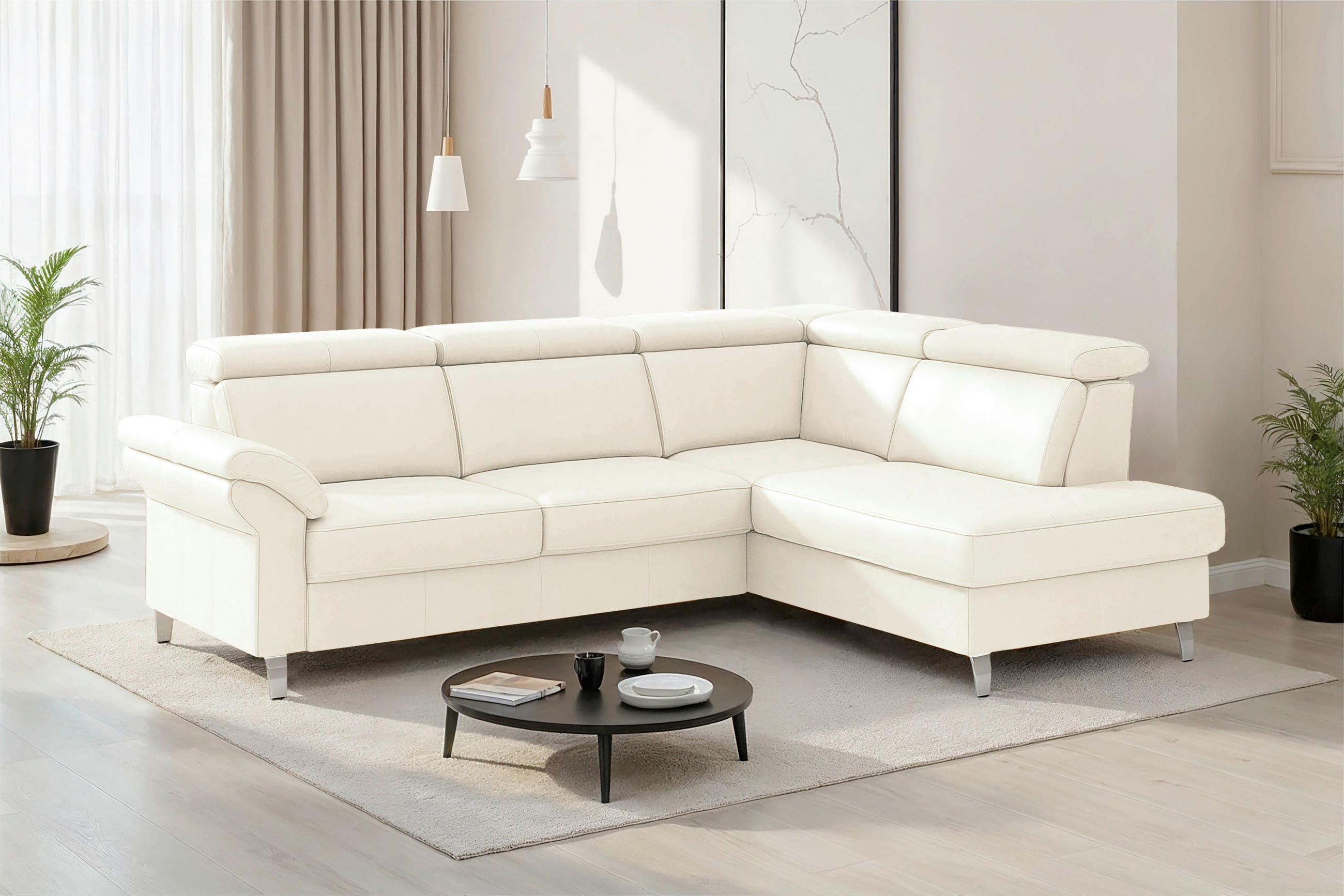 Sit & More Ecksofa Arngast E Weiß 245x194 cm