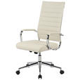 DREHSTUHL Chromfarben, Beige  - Chromfarben/Beige, KONVENTIONELL, Leder/Kunststoff (63,5/103/112.5/55,5cm) - Venda
