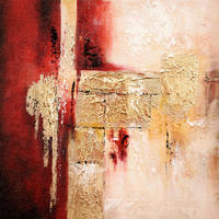 OLEJOMALBA, abstraktní, 30/30 cm  - vícebarevná, Konvenční, kompozitní dřevo/textil (30/30cm) - Monee