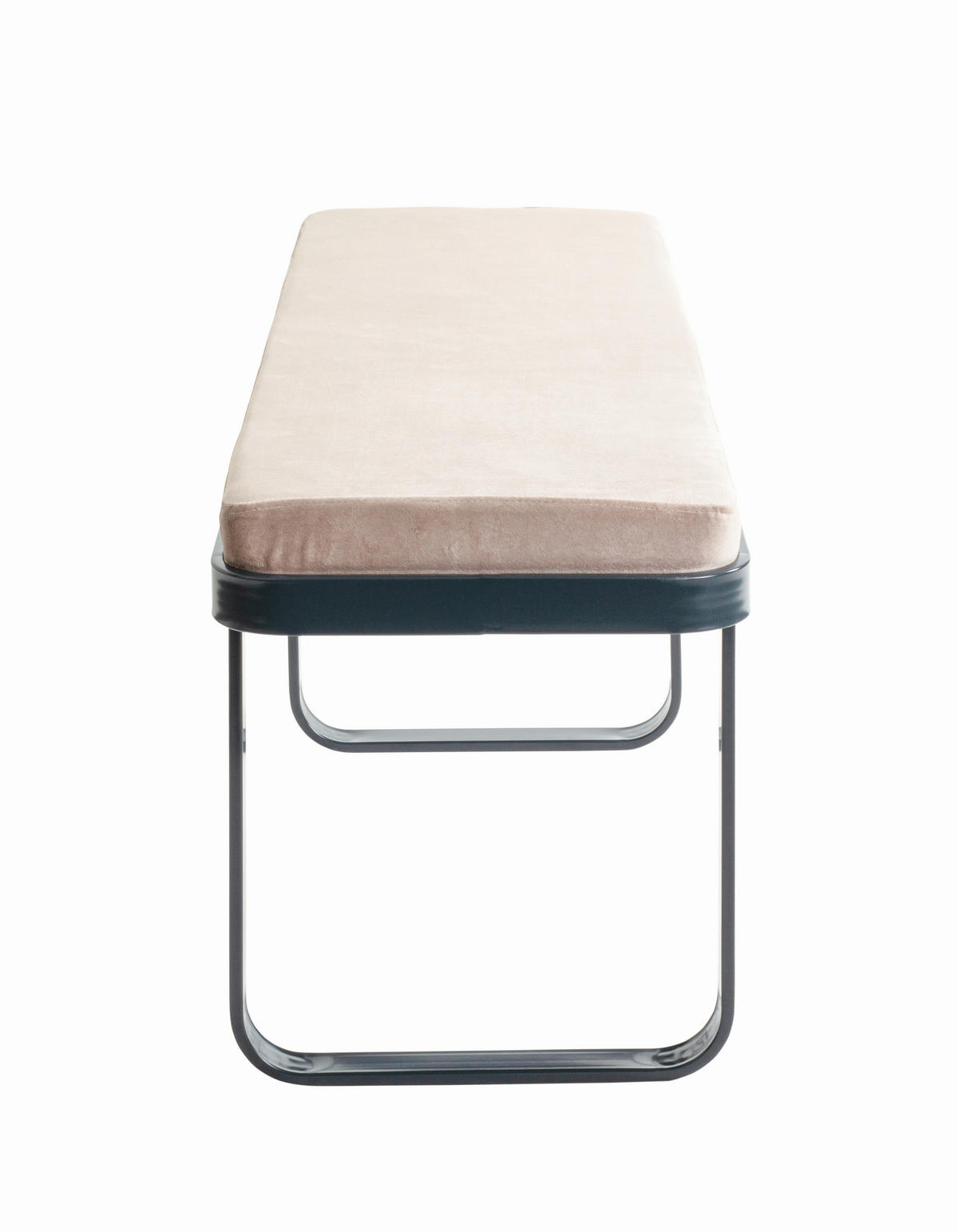 SITZBANK 115/48/36 cm Samt Anthrazit, Kaschmir  - Kaschmir/Anthrazit, KONVENTIONELL, Textil/Metall (115/48/36cm)