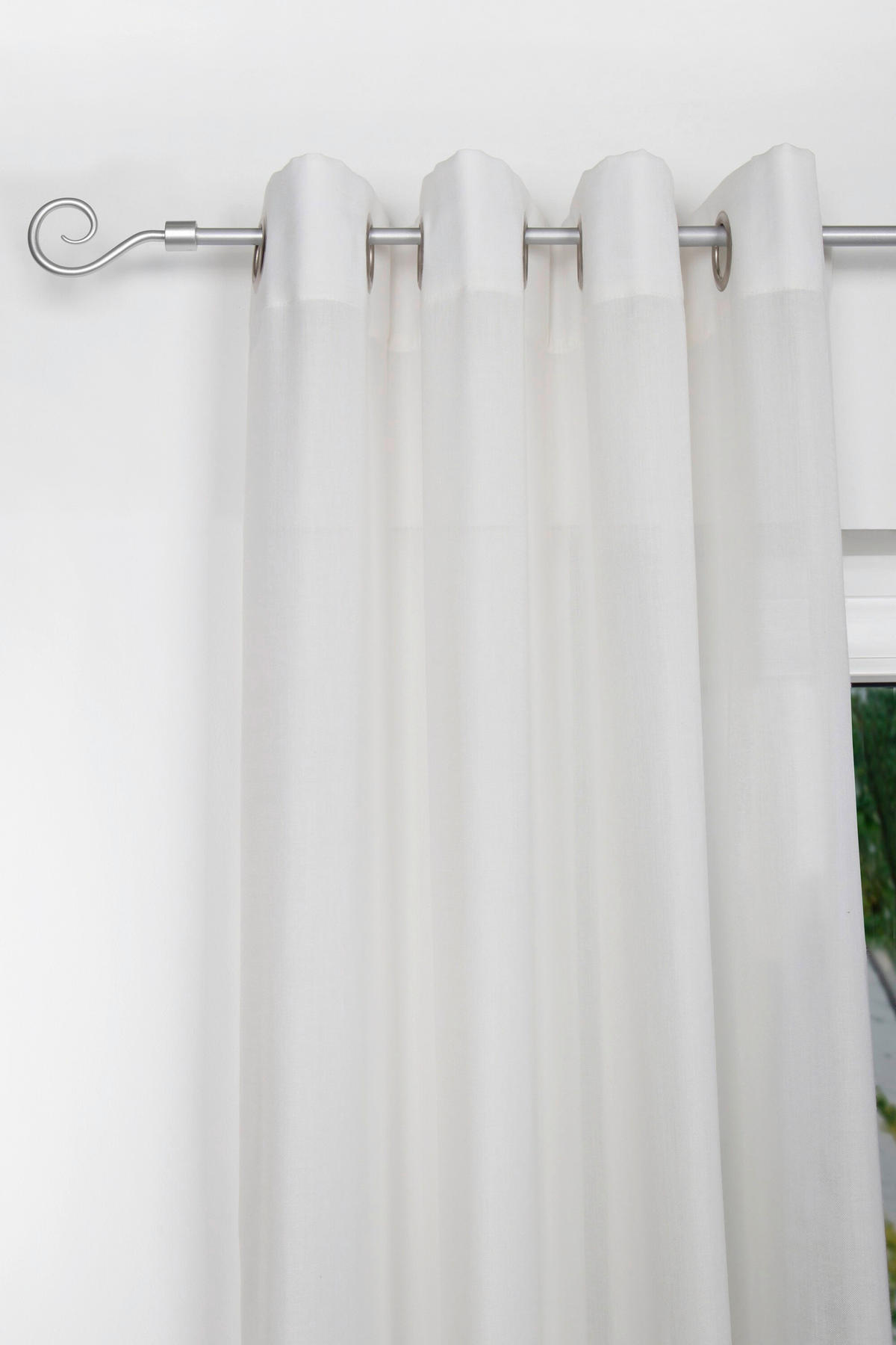 VORHANGSTANGENSET 130 cm  - Grau Hochglanz, Basics, Metall (130cm)