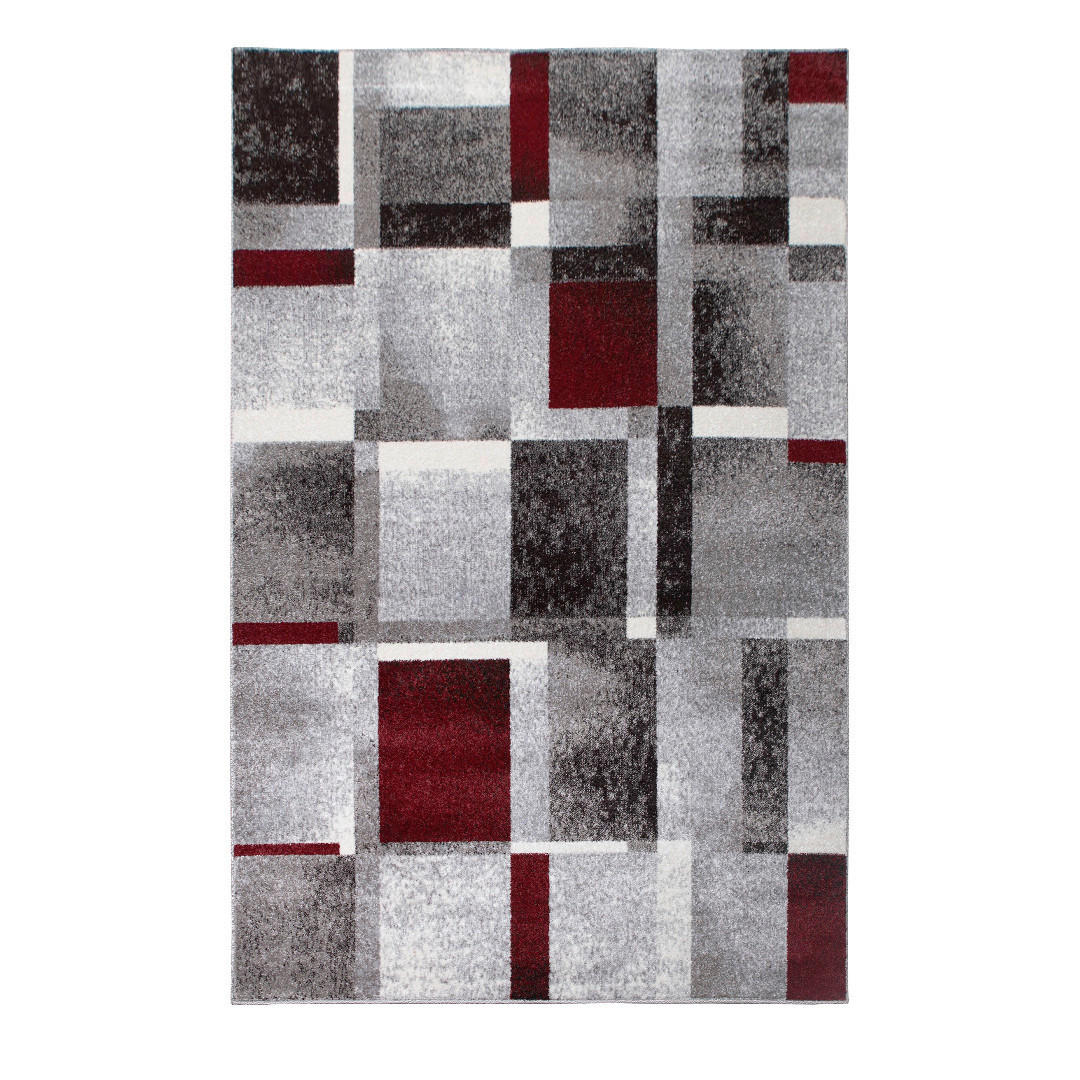 WEBTEPPICH 80/150 cm Grau, Rot  - Rot/Grau, Design, Kunststoff/Textil (80/150cm) - Novel
