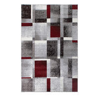 WEBTEPPICH 80/150 cm Grau, Rot  - Rot/Grau, Design, Kunststoff/Textil (80/150cm) - Novel