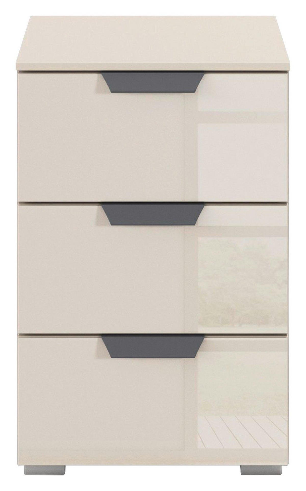 NACHTKÄSTCHEN 40/61/42 cm  in Champagner  - Champagner/Alufarben, KONVENTIONELL, Glas/Holzwerkstoff (40/61/42cm) - Xora