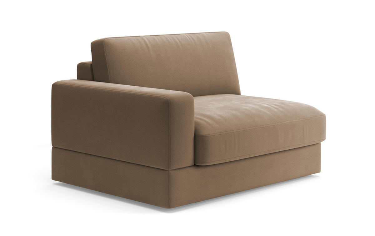 SOFAELEMENT FABIO E Mikrofaser Braun  - Schwarz/Braun, MODERN, Kunststoff/Textil (132/87/108cm) - Sit & More