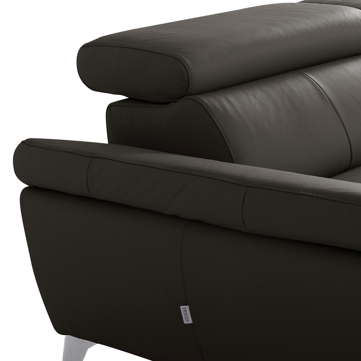 ECKSOFA  in Lederlook Echtleder Dunkelbraun  179/252 cm  - Chromfarben/Dunkelbraun, Design, Leder/Textil (179/252cm) - Livetastic