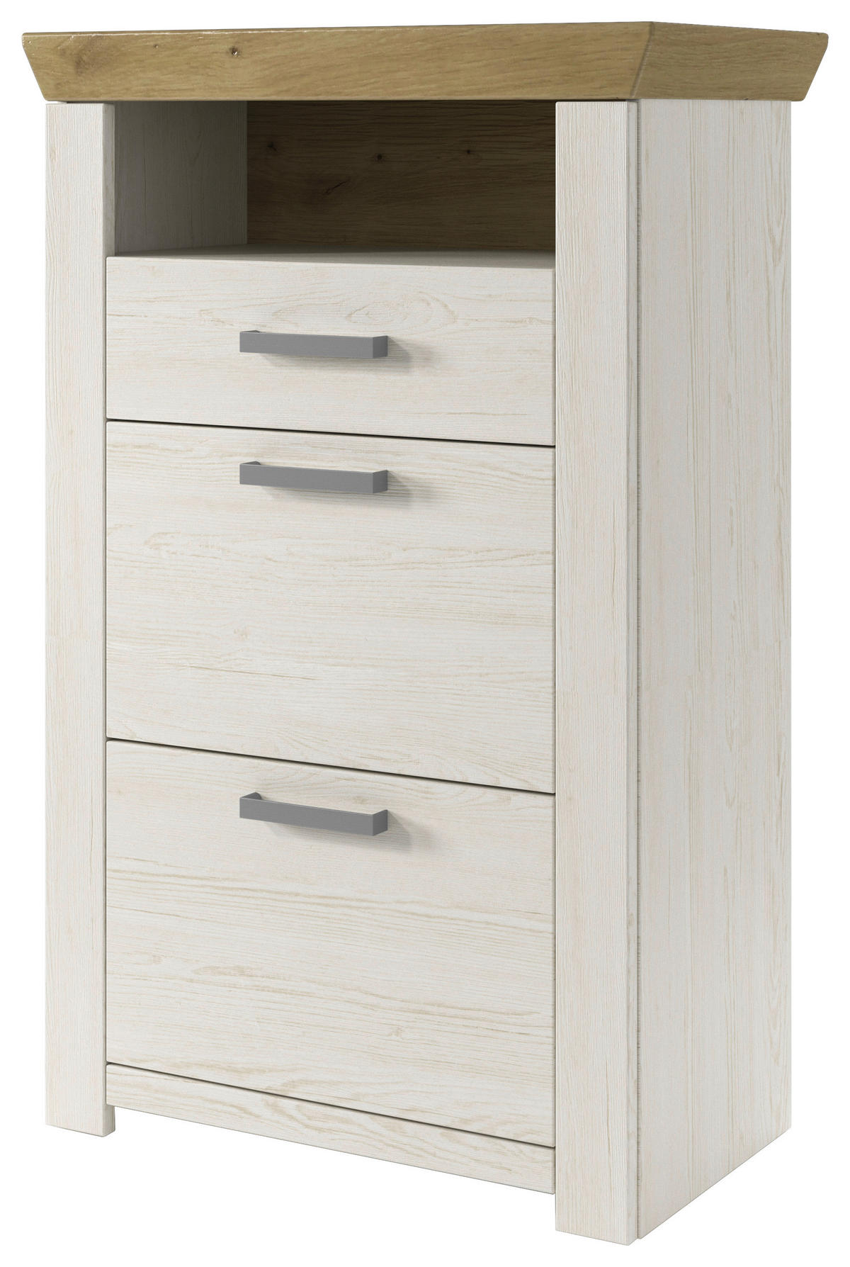 KOMMODE  in 74,5/108,2/42,2 cm  - Chromfarben/Eichefarben, Basics, Holzwerkstoff/Metall (74,5/108,2/42,2cm) - SetOne by Musterring