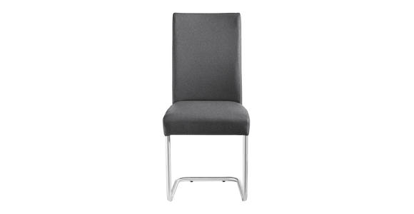 SCHWINGSTUHL in Metall, Textil Anthrazit, Edelstahlfarben - Edelstahlfarben/Anthrazit, Design, Textil/Metall (48/99/69cm) - Valnatura