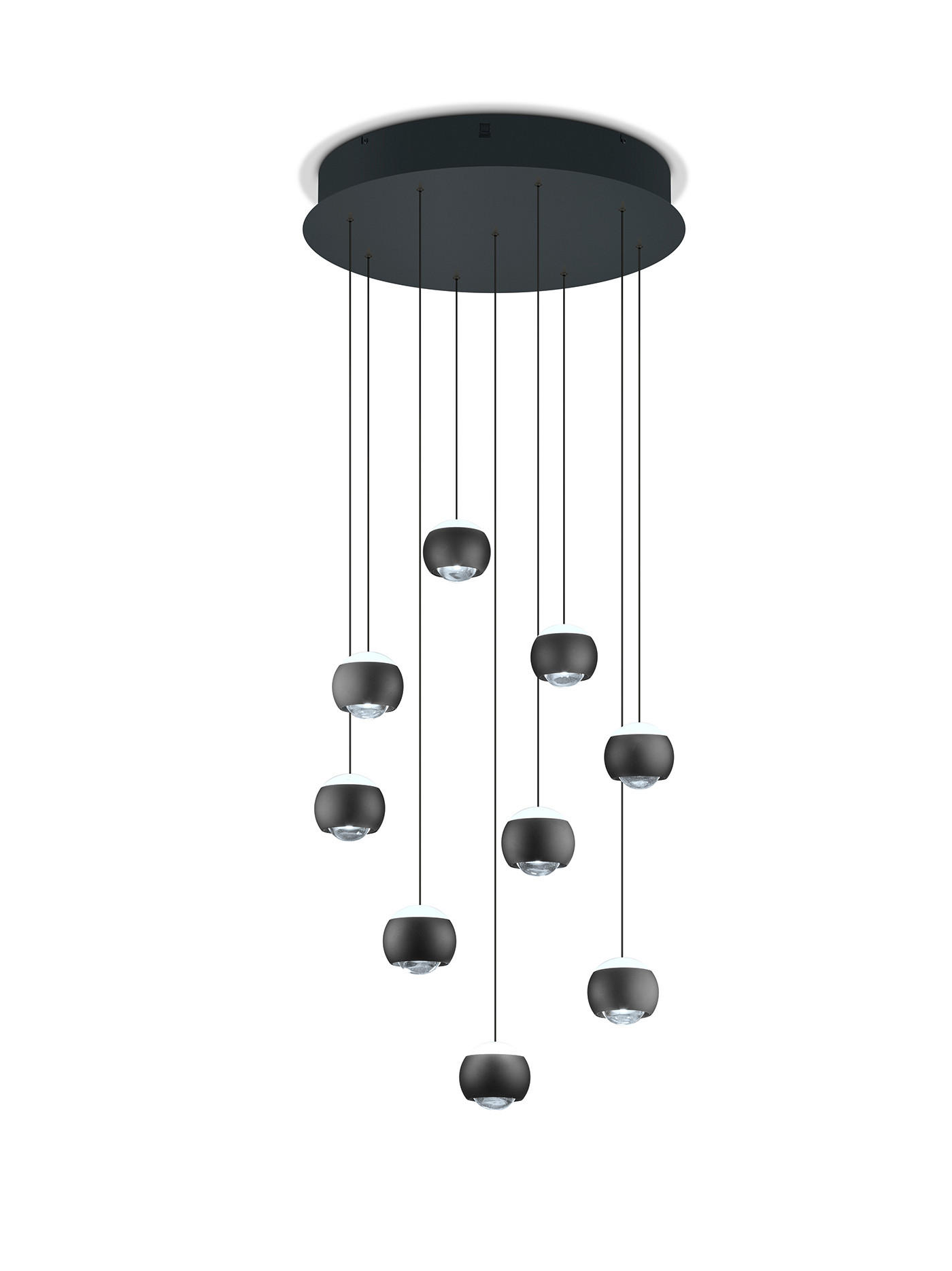 LED-HÄNGELEUCHTE Musterring 54,0/200,0 cm   - Transparent/Schwarz, Design, Kunststoff/Metall (54,0/200,0cm) - Musterring