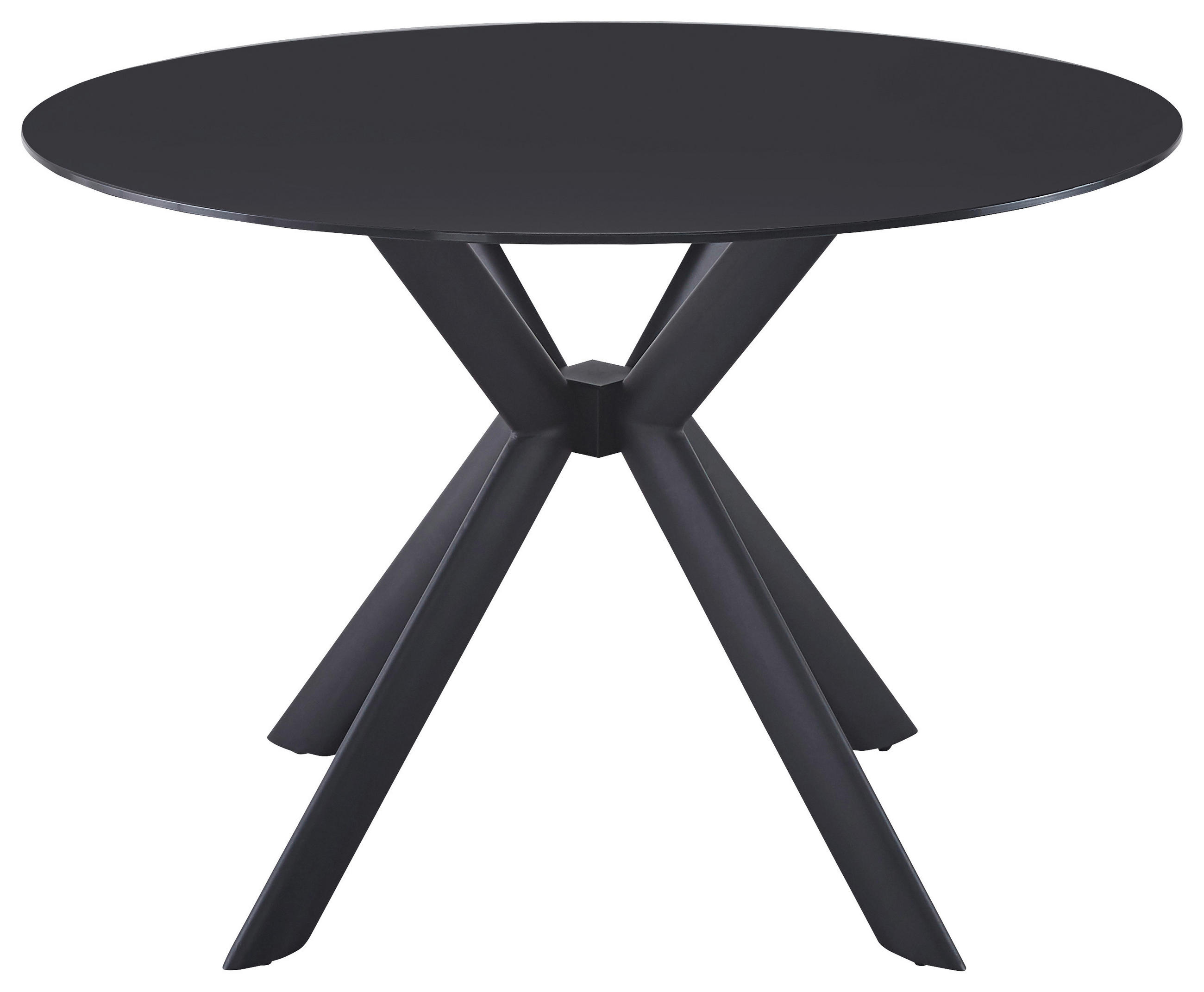 JEDILNA MIZA, črna  - črna, Design, kovina/steklo (110/76,5/110cm) - Hom`in