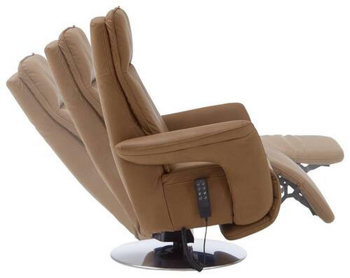 RELAXSESSEL Mikrofaser Aufstehhilfe    - Chromfarben/Braun, Design, Textil/Metall (83/110/87-172cm) - Valdera