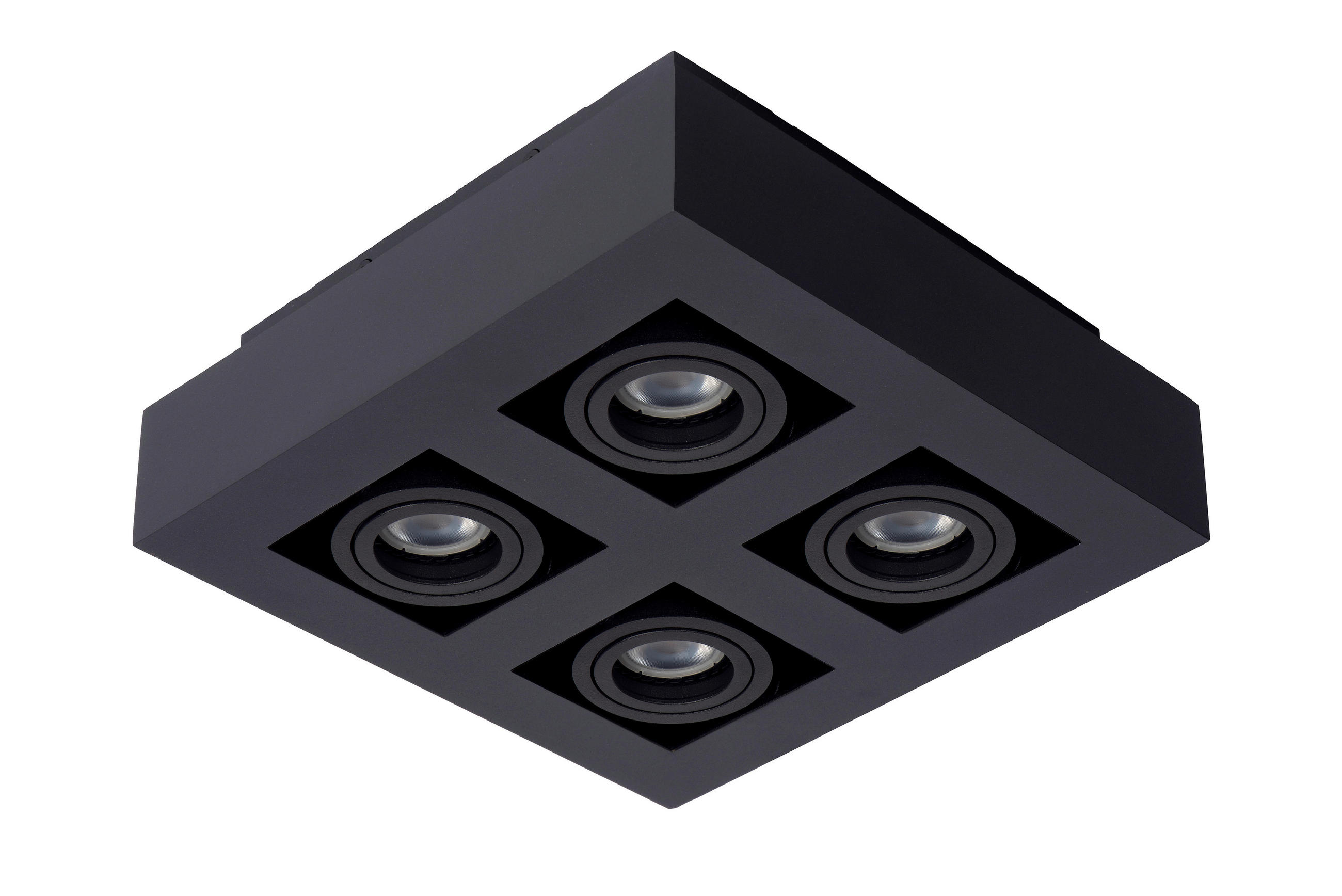 DECKENLEUCHTE 25 W    25/25/8.8 cm  - Schwarz, Basics (25/25/8.8cm) - Lucide
