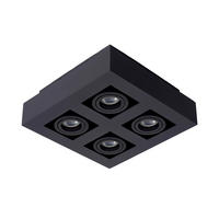 DECKENLEUCHTE 25 W    25/25/8.8 cm  - Schwarz, Basics (25/25/8.8cm) - Lucide