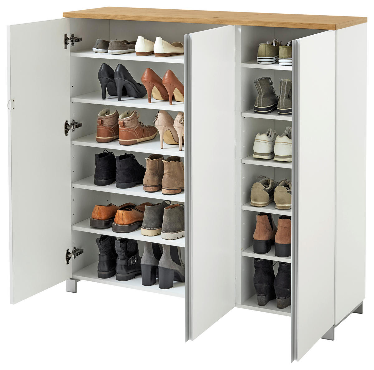 GARDEROBE 5-teilig  in 220/195/40 cm  - Weiss/Eichefarben, Design, Holz/Holzwerkstoff (220/195/40cm)