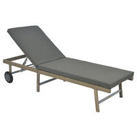 GARTENLIEGE 202/35/65 cm  - Beige/Grau, MODERN, Kunststoff/Metall (202/35/65cm) - Gardenson