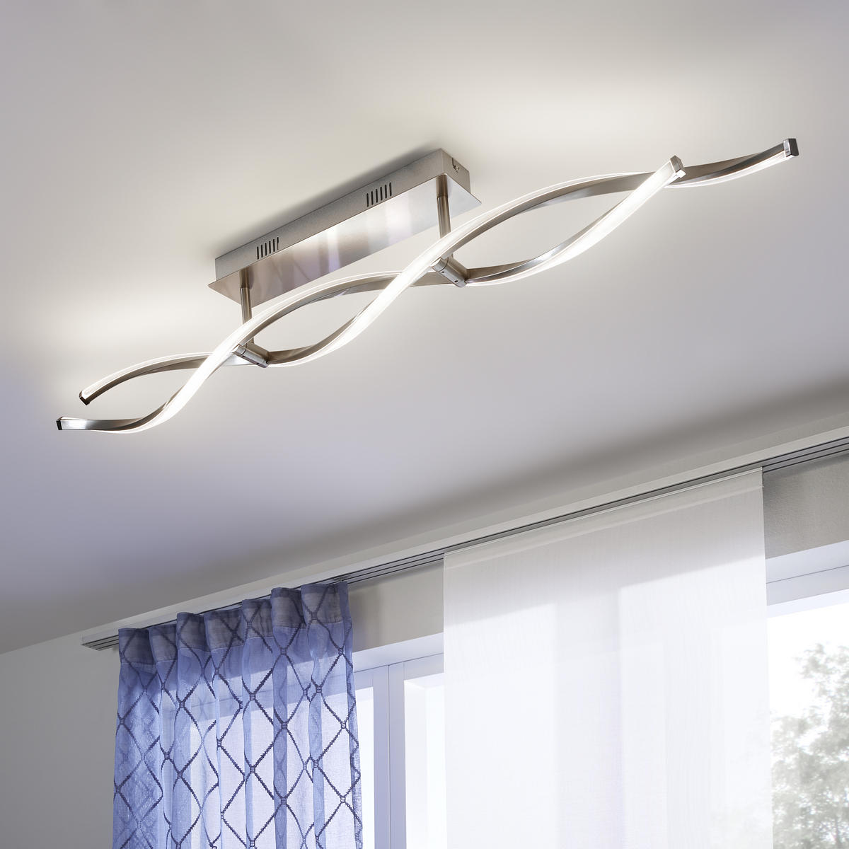 LED-DECKENLEUCHTE 110/8/15,6 cm   - Nickelfarben, Design, Metall (110/8/15,6cm) - Paul Neuhaus