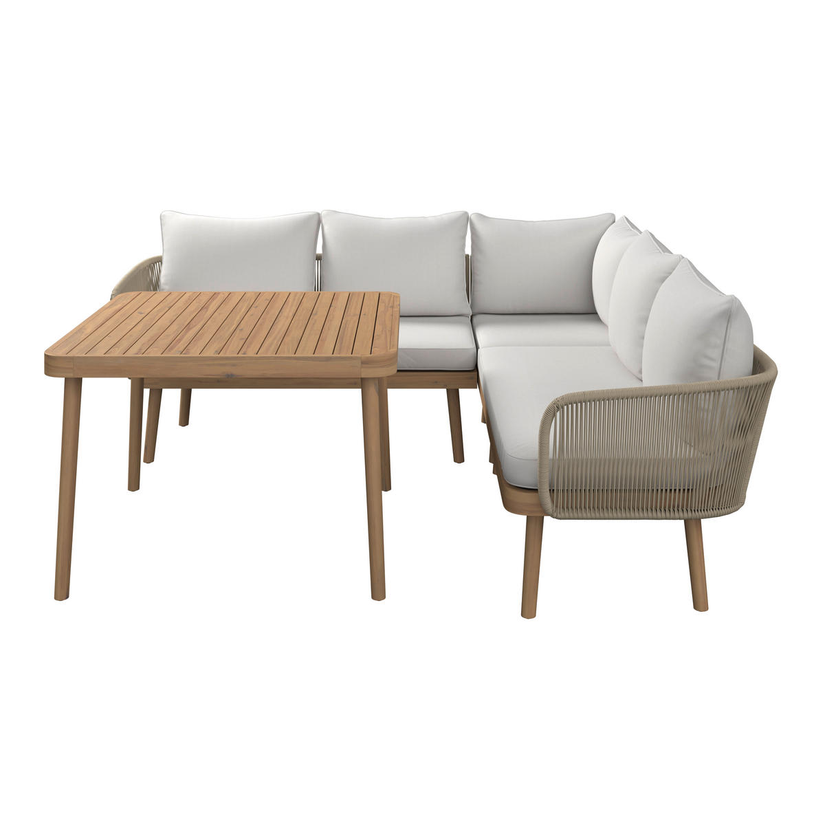 DINING-LOUNGESET  - Beige/Akaziefarben, Natur, Holz (208/208cm) - Ambia Garden