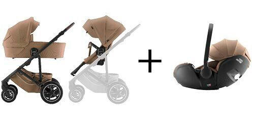 KINDERWAGENSET  Smile 5Z Set  Warm Caramel  - Hellbraun/Grau, Basics, Textil/Metall (57/112/97,7cm) - Britax Römer