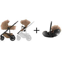 KINDERWAGENSET  Smile 5Z Set  Warm Caramel  - Hellbraun/Grau, Basics, Textil/Metall (57/112/97,7cm) - Britax Römer