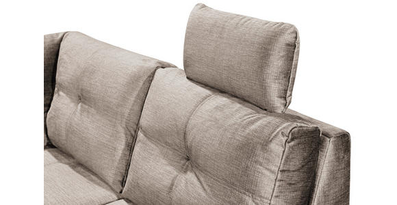 WOHNLANDSCHAFT in Mikrovelours Creme - Creme/Schwarz, KONVENTIONELL, Kunststoff/Textil (127/334/217cm) - Carryhome