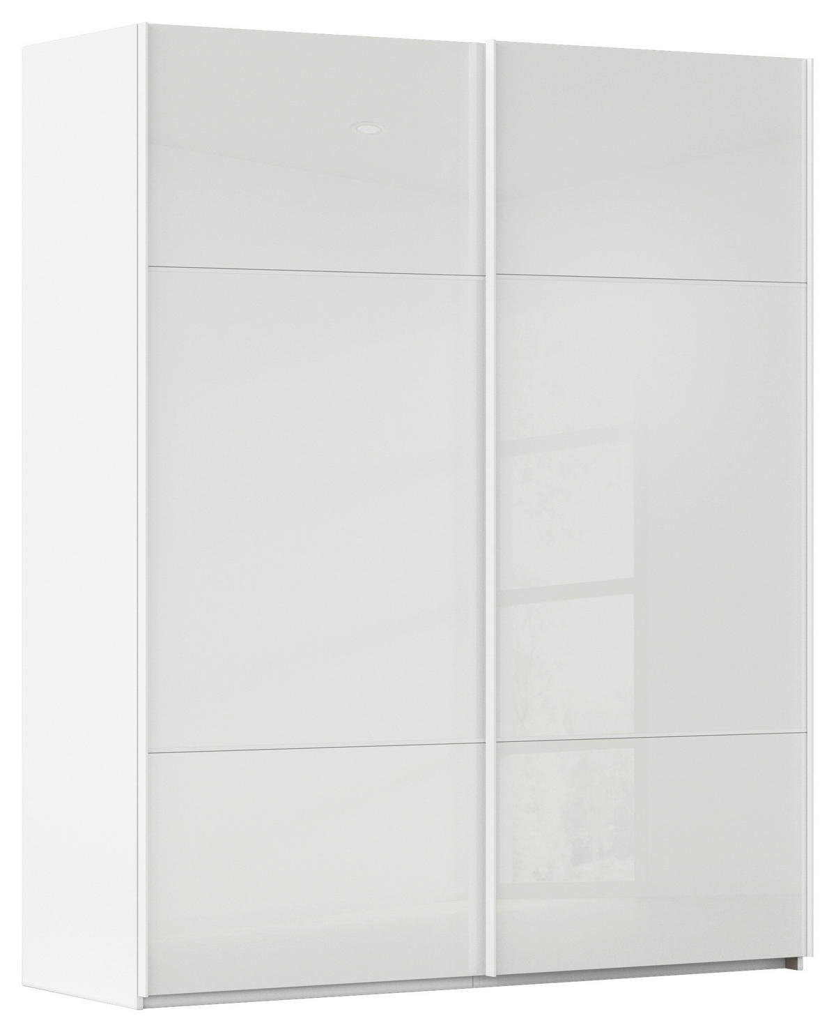 SCHWEBETÜRENSCHRANK 181/223/67 cm 2-türig Weiß  - Weiß, KONVENTIONELL, Glas/Holzwerkstoff (181/223/67cm) - Novel