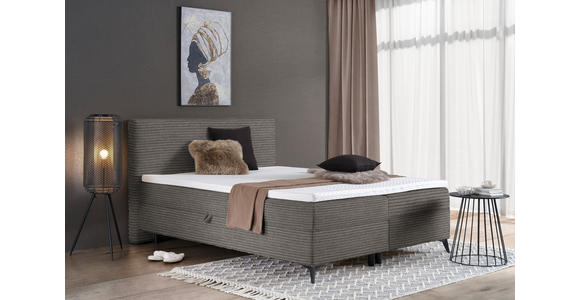 BOXBETT 160/200 cm in Taupe - Taupe/Schwarz, Design, Holz/Holzwerkstoff (160/200cm) - Xora