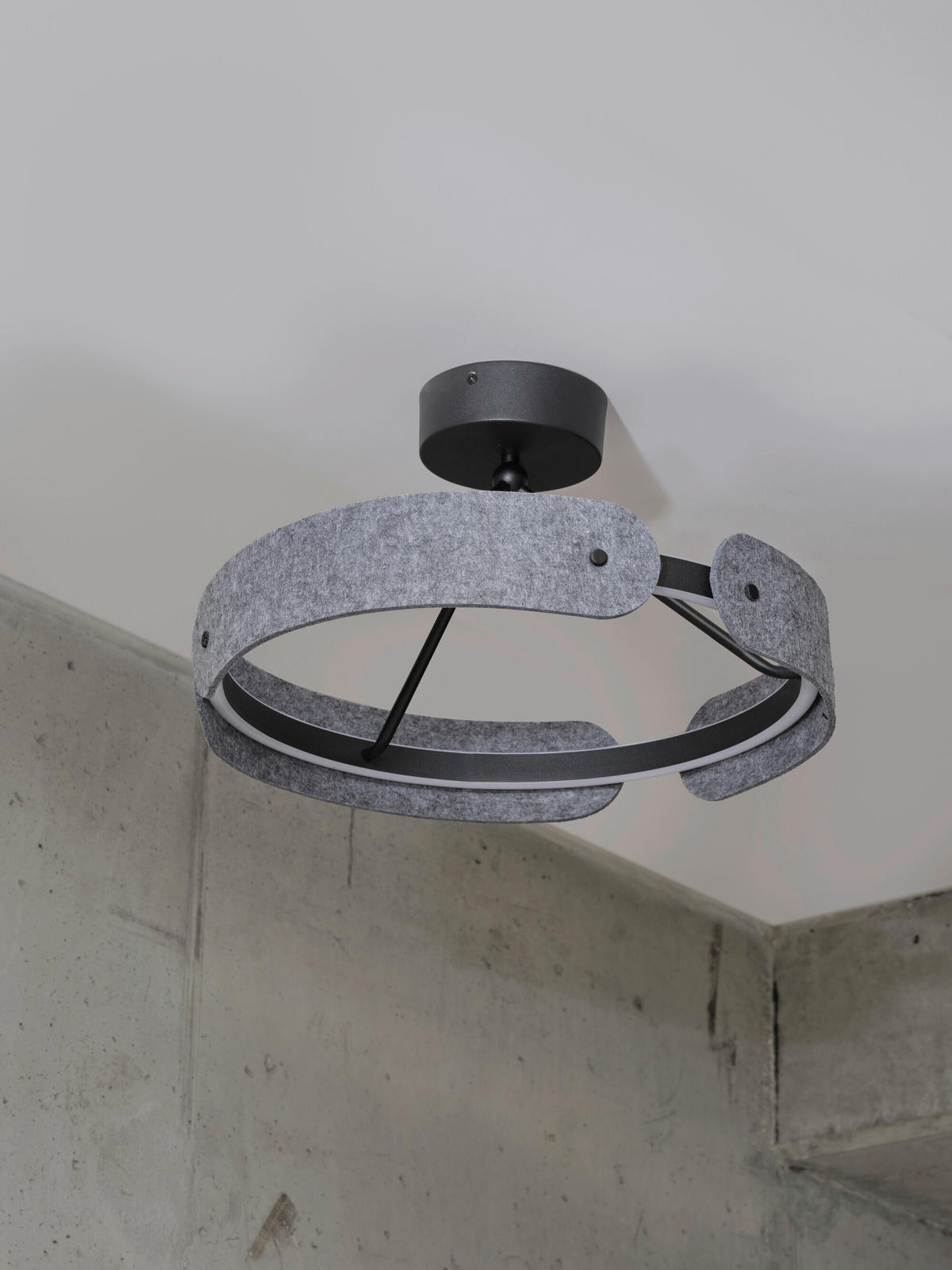 LED-DECKENLEUCHTE 43/25,5 cm   - Dunkelgrau, Basics, Kunststoff/Textil (43/25,5cm) - Osram