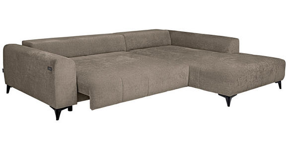 ECKSOFA  in Chenille Taupe  279/222 cm  - Taupe/Schwarz, KONVENTIONELL, Kunststoff/Textil (279/222cm) - Hom`in