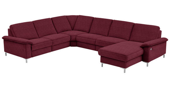 WOHNLANDSCHAFT in Chenille Rot - Rot/Alufarben, Design, Textil/Metall (265/333/170cm) - Dieter Knoll