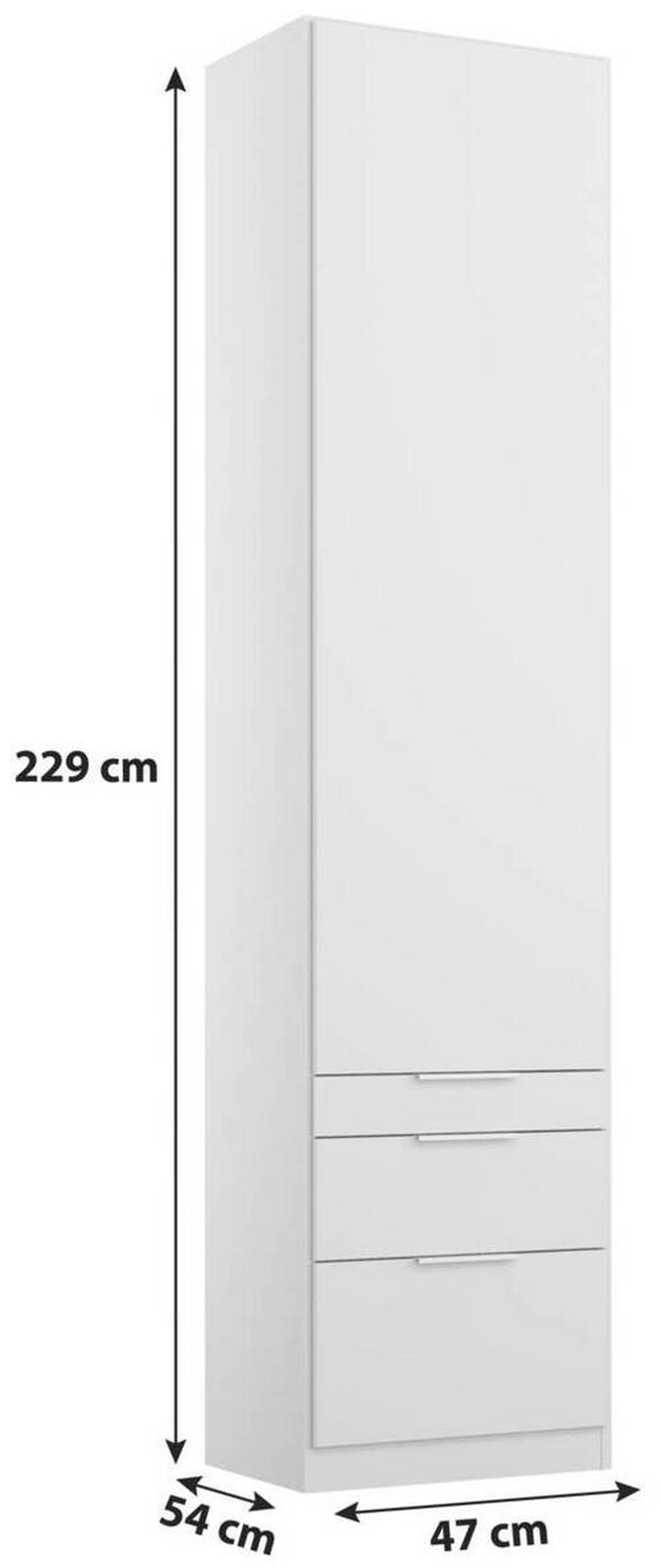 DREHTÜRENSCHRANK in Weiss  - Weiss/Alufarben, Modern, Holzwerkstoff (47/229/54cm) - Rauch Möbel