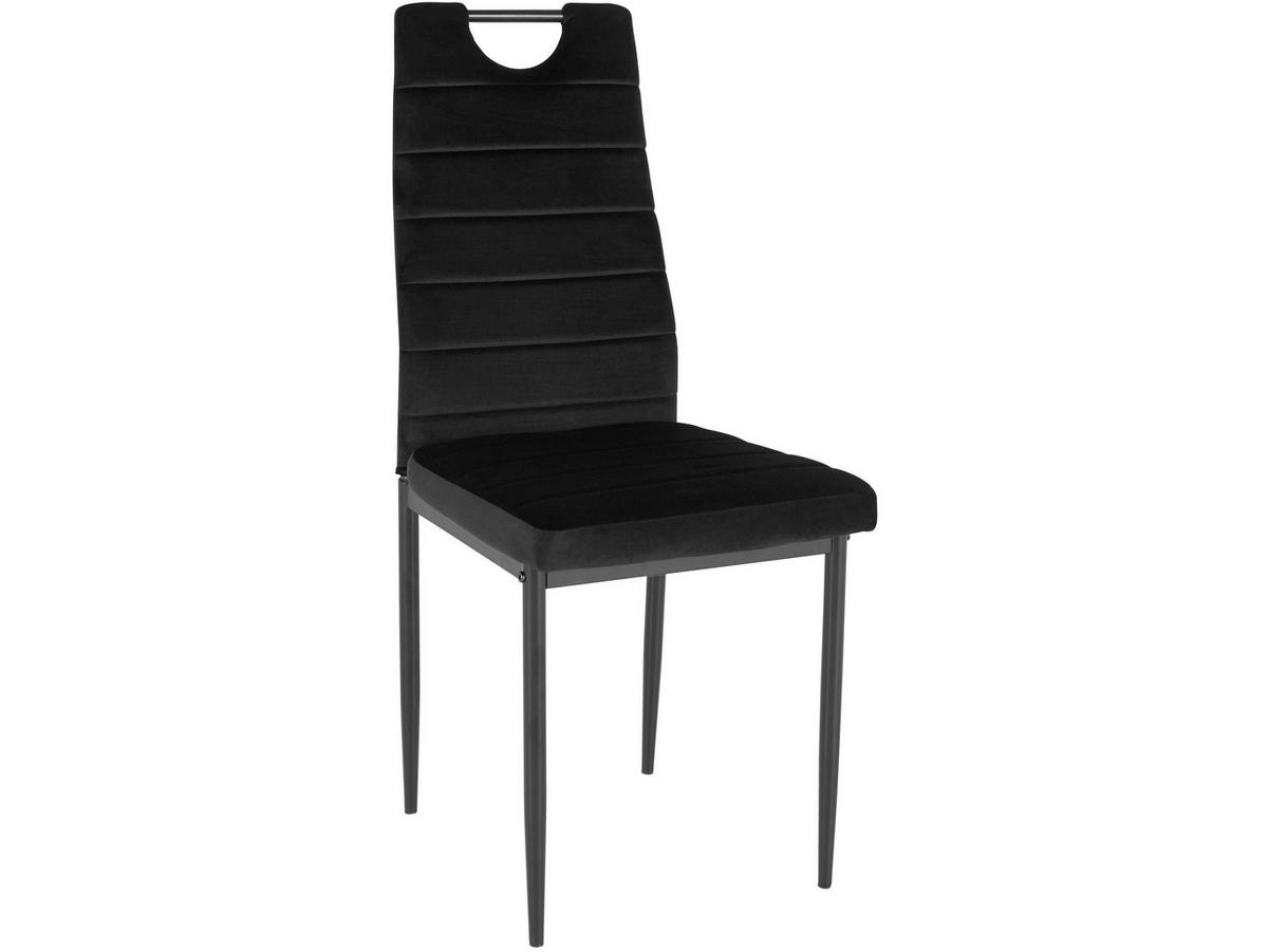 STUHL-SET 4 Stück  in Velours  - Schwarz, MODERN, Textil/Metall (42/98/53cm) - MID.YOU