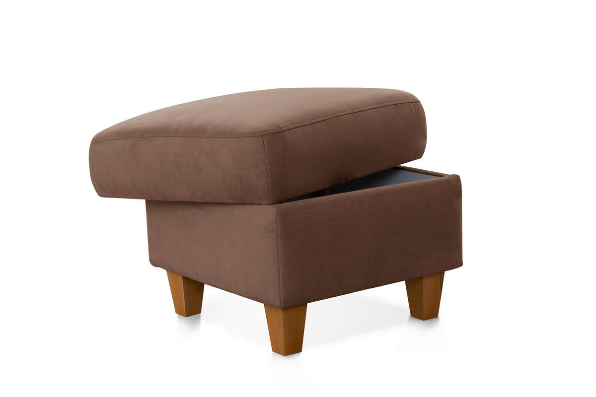 HOCKER in Textil Braun  - Eichefarben/Braun, Konventionell, Holz/Textil (58/48/58cm) - Sit & More
