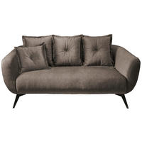 2,5-SITZER in Velours Braun  - Schwarz/Braun, Modern, Holz/Textil (196/94/103cm) - Livetastic