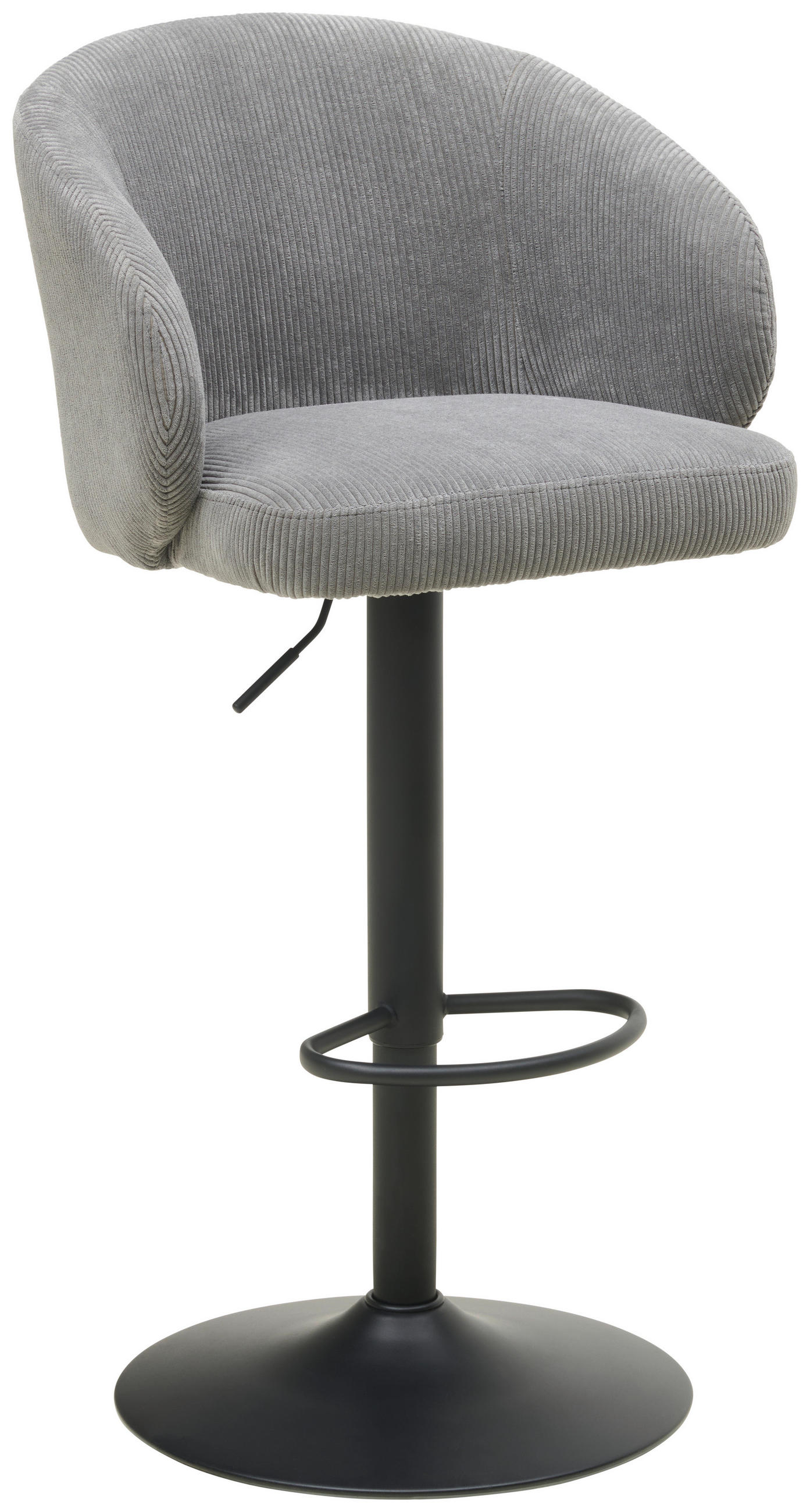 BARHOCKER in Metall, Textil Grau, Schwarz  - Schwarz/Grau, KONVENTIONELL, Textil/Metall (54/91-112/52cm) - MID.YOU