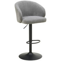 BARHOCKER in Metall, Textil Grau, Schwarz  - Schwarz/Grau, KONVENTIONELL, Textil/Metall (54/91-112/52cm) - MID.YOU