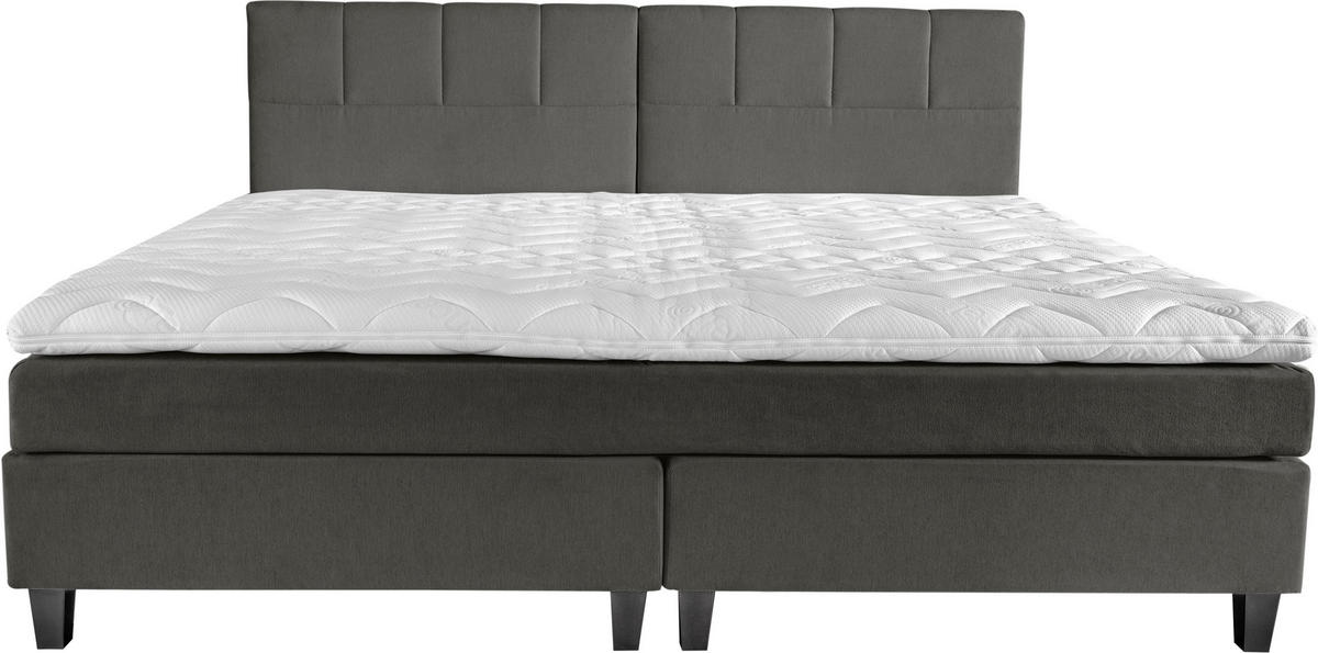 BOXSPRINGBETT 240/200 cm  in Dunkelgrau  - Wengefarben/Dunkelgrau, Trend, Holz/Textil (240/200cm) - Esposa
