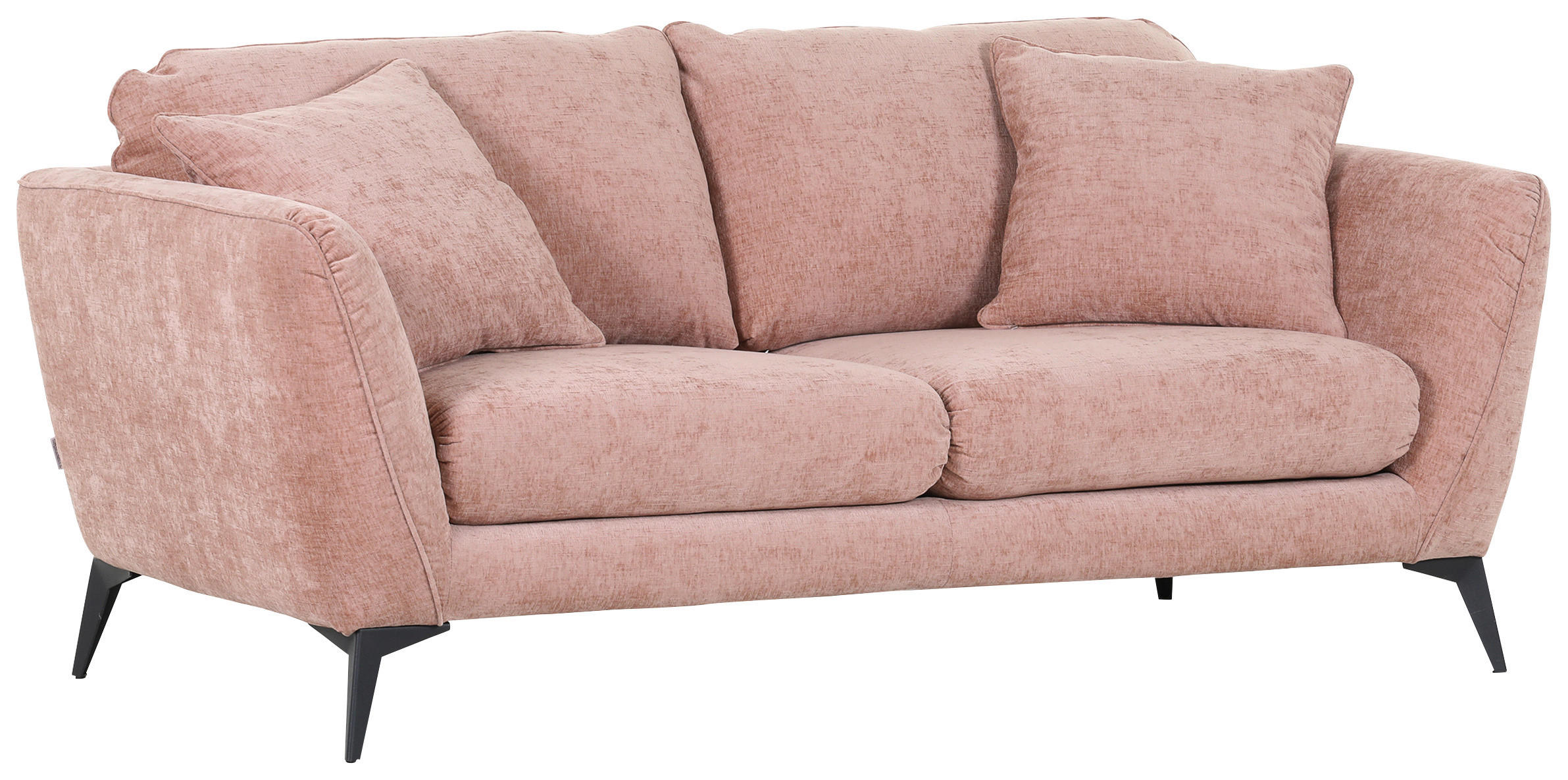 BIGSOFA Flachgewebe Altrosa  - Schwarz/Altrosa, KONVENTIONELL, Textil/Metall (215/70/98cm) - Carryhome