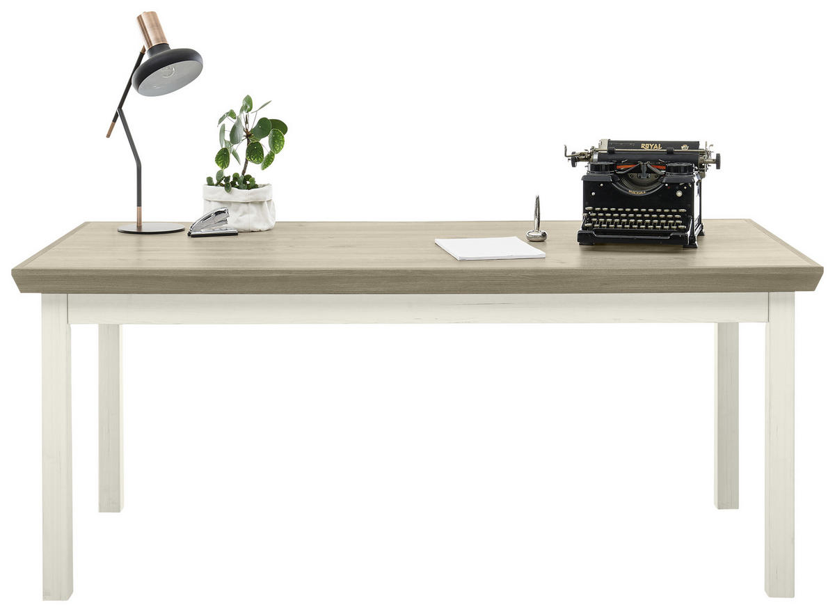 SCHREIBTISCH 180/80/74,6 cm  in Weiß, Eichefarben  - Eichefarben/Weiß, Design, Holzwerkstoff (180/80/74,6cm) - SetOne by Musterring