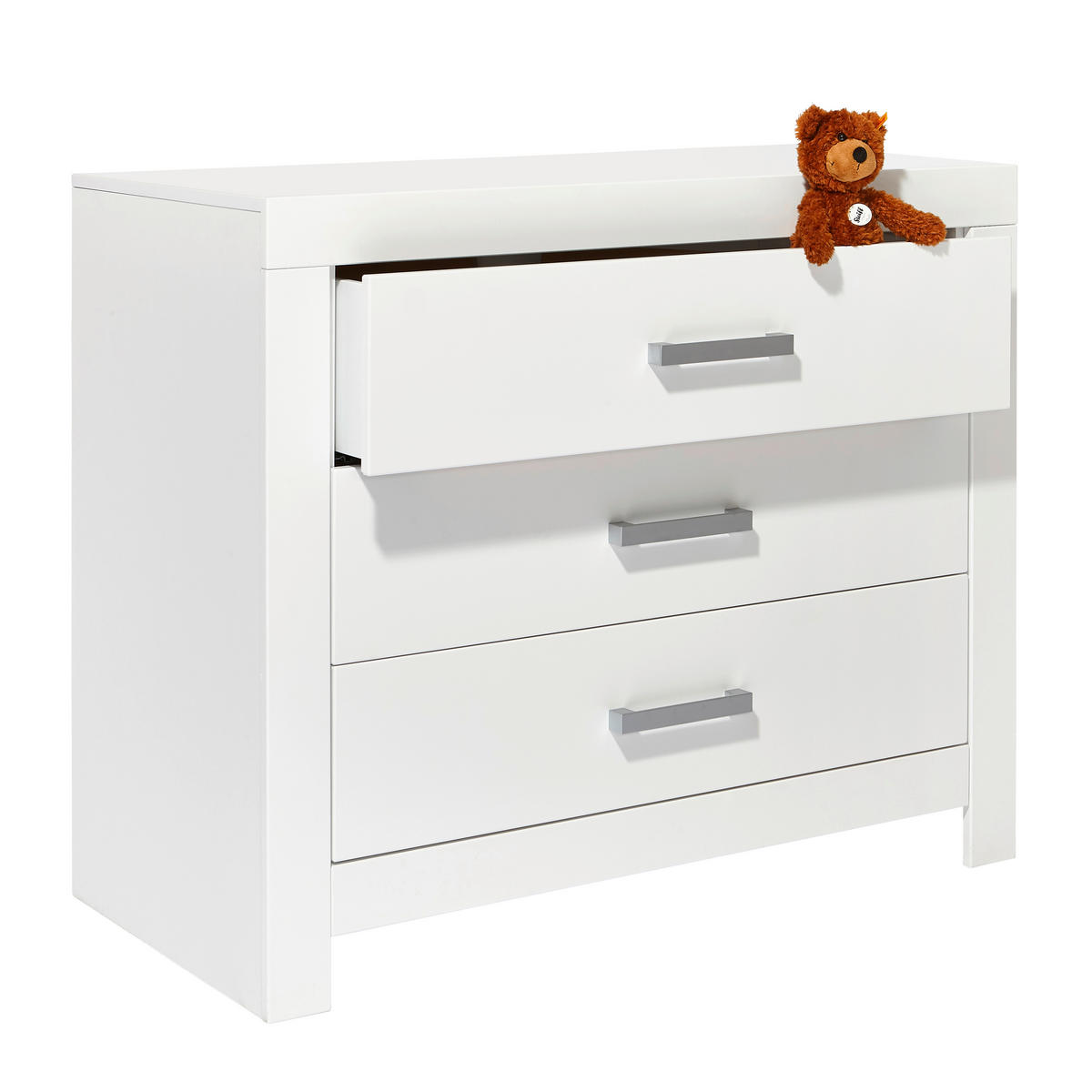 KOMODA  Fiona  - bijela/srebrne boje, Trend, drvni materijal/metal (110/91,9/55,3cm) - Paidi